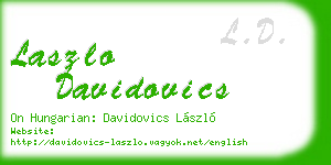 laszlo davidovics business card