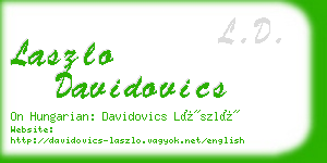 laszlo davidovics business card